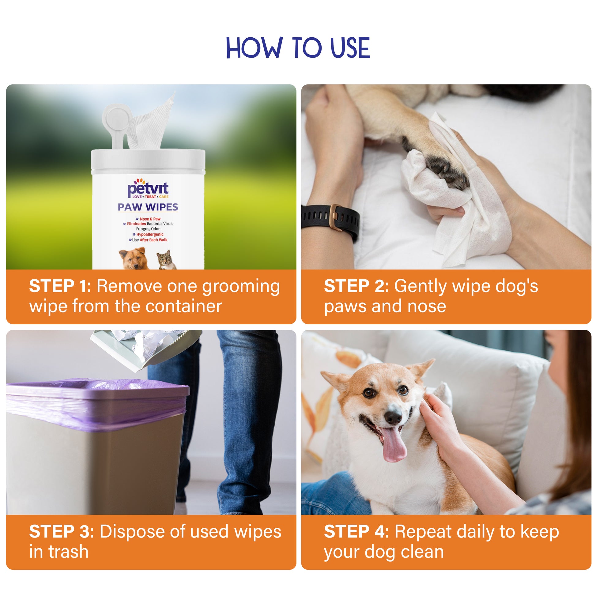 Petvit pet wipes - preferred choice for sensitive skin