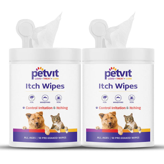 Petvit anti itch pet wipes - travel-friendly cleaning solution