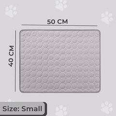 Petvit Rectangular Dog & Cat Bed|Premium Cool Ice Silk with Polyester with Bottom Mesh|Multi-Utility Self-Cooling Pad for Dog & Cat|Light-Weight & Durable Dog Bed|ZQCJ001G-S|Grey