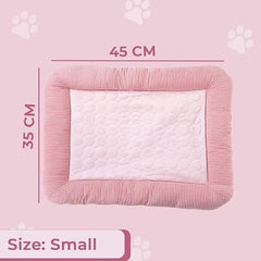 Petvit Rectangular Dog & Cat Bed|Yarn Dyed Oxford Cloth|Nylon and Polyester with Cotton Filling|Self-Cooling Bed for Dog & Cat|Small Light-Weight & Durable Dog Bed|ZQCJ005P-S|Pink