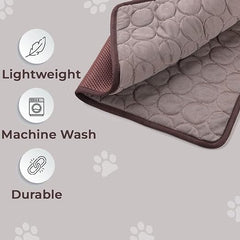 Petvit Rectangular Dog & Cat Bed|Premium Cool Ice Silk with Polyester with Bottom Mesh|Multi-Utility Self-Cooling Pad for Dog & Cat|Light-Weight & Durable Dog Bed|ZQCJ001C-S|Coffee