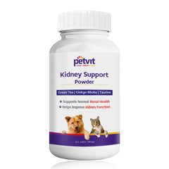 Petvit Kidney Support Powder - Natural Renal Health Supplement for Dogs and Cats (All ages)- 100 gm