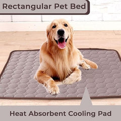 Petvit Rectangular Dog & Cat Bed|Premium Cool Ice Silk with Polyester with Bottom Mesh|Multi-Utility Self-Cooling Pad for Dog & Cat|Light-Weight & Durable Dog Bed|ZQCJ001C-S|Coffee