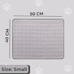 Petvit Rectangular Dog & Cat Bed|Premium Cool Ice Silk with Polyester with Bottom Mesh|Multi-Utility Self-Cooling Pad for Dog & Cat|Light-Weight & Durable Dog Bed|ZQCJ001G-M|Grey