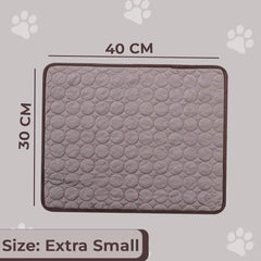 Petvit Rectangular Dog & Cat Bed|Premium Cool Ice Silk with Polyester with Bottom Mesh|Multi-Utility Self-Cooling Pad for Dog & Cat|Light-Weight & Durable Dog Bed|ZQCJ001C-L|Coffee