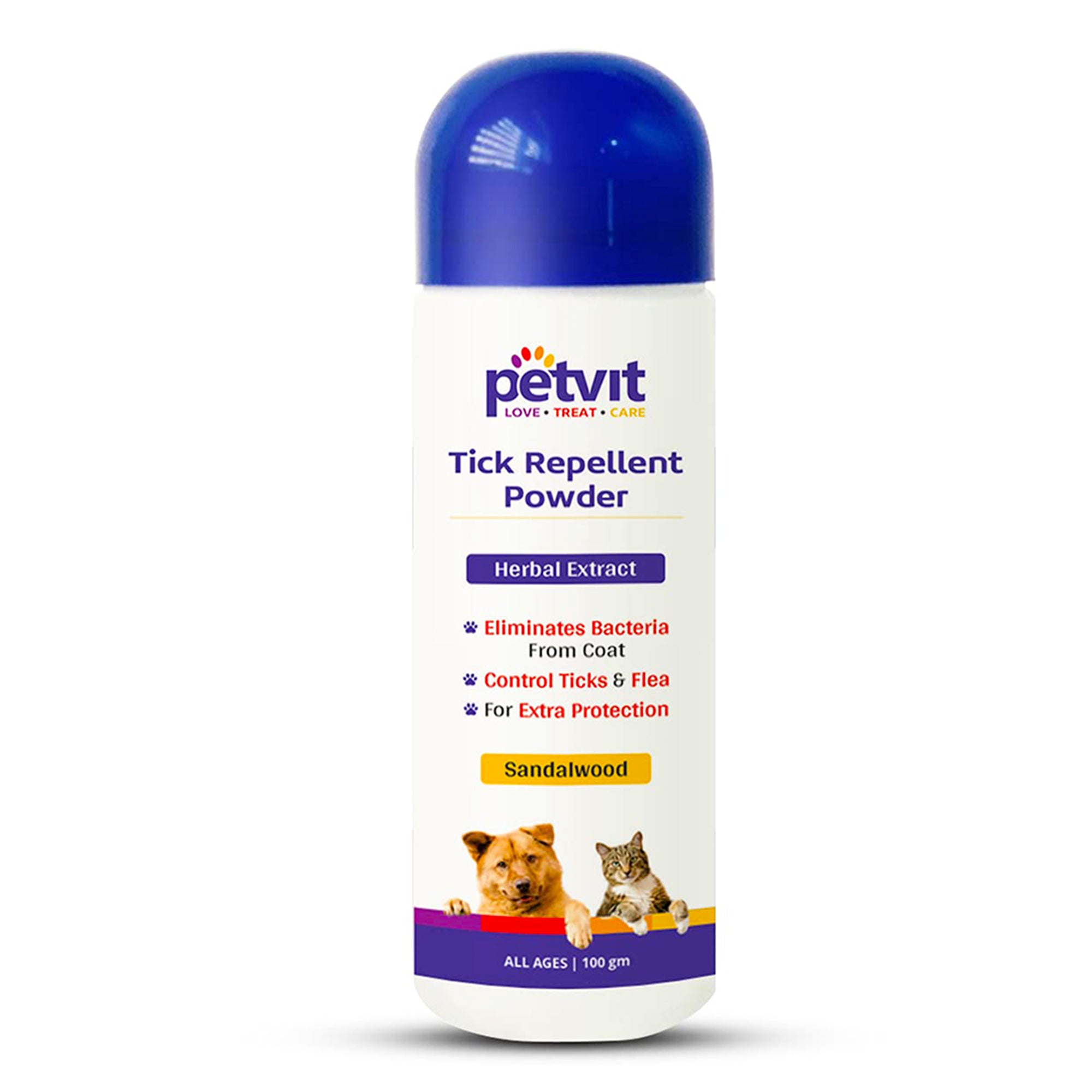 Petvit Tick Repellent Powder with Sandalwood, Bakuchi | for Ticks and ...