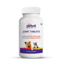 Joint-Cartilage Supplement with Glucosamine, Chondroitin, MSM, Collagen & Hyaluronic Acid for Dogs and Cats - 60 Palatable Chewable Tablets