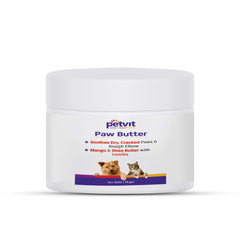 Paw Butter with Mango & Shea Butter & Lemon Grass Oil, Vitamin E, Coconut Oil | Heals, Repairs, and Moisturizes Dry Noses and Paws| pH-Balance -For All Breed Dog & Cat – 50gm