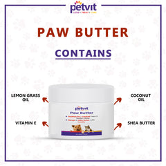 Paw Butter with Mango & Shea Butter & Lemon Grass Oil, Vitamin E, Coconut Oil | Heals, Repairs, and Moisturizes Dry Noses and Paws| pH-Balance -For All Breed Dog & Cat – 50gm