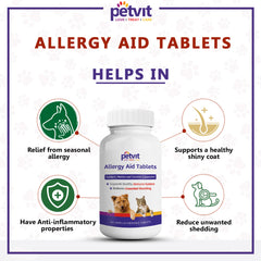 Petvit Allergy Aid Tablets Allergy Aid for Cats and Dogs Pet Allerg PETVITIN