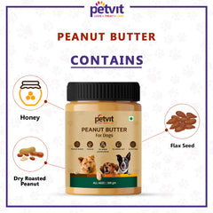 Peanut Butter with Dry Roasted Peanuts, Honey & Flaxseed, Dog Treats Healthy Peanut Butter | No Added Salt | Xylitol Free | For All Breed Dogs – 200 gm