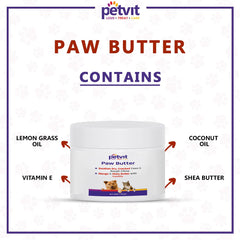 Petvit Paw Butter for Dogs and Cats | Moisturizes | Softens |Soothes | Natural Ingredients - 50gm