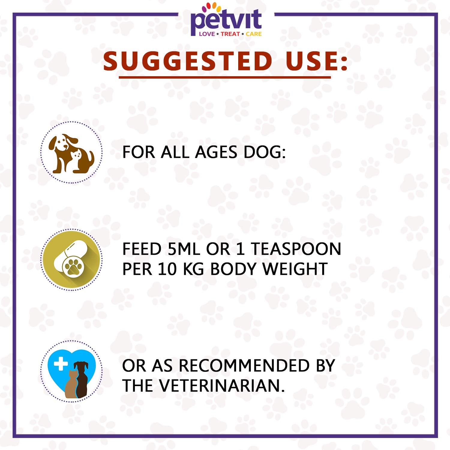 Petvit Calcium Syrup for Dogs | Optimum Ratio of Calcium & Phosphorus | Strong Bones, Teeth & Growth Support | with Vitamin D3 & B12 | All Ages - 100+100ml (Pack of 2)