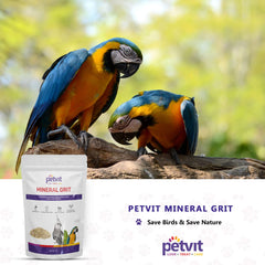 Petvit Mineral Birds Girt with Oyster Shell, Zinc Sulfate, Mineral O | Healthy Bird Digestive System for Conure, Cockatoos, African Grey, Macaw & Other Small & Medium Birds – 1kg