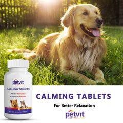 Petvit Calming & Better Relaxation Tablets for Dog and cat with 18+ Natural Extracts- 60 Palatable Chewable Tablets | for All Age Group (Pack of 2)