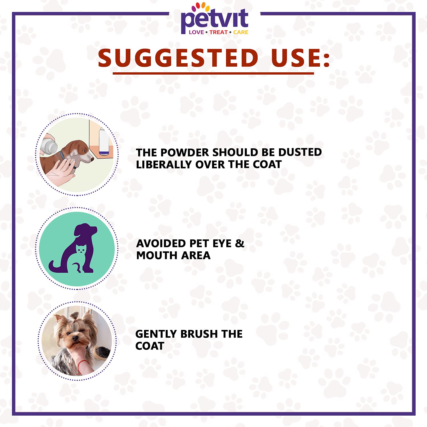 Petvit Tick Repellent Powder with Sandalwood, Bakuchi | for Ticks and Fleas, Itching, Fungal Infection| Paraben Free & pH-Balance -for All Breed Dog & Cat – 100gm