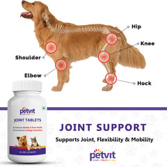 Joint-Cartilage Supplement with Glucosamine, Chondroitin, MSM, Collagen & Hyaluronic Acid for Dogs and Cats - 60 Palatable Chewable Tablets