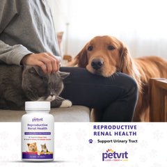 Petvit Reproductive Renal Health Tablet | For Bladder and Renal Health in Dogs and Cats | Improves Urinary Tract Health | Made with Natural Ingredients | Supports Kidney and Bladder Function | All Ages Breed Dogs & Cats – 30 Tablets