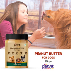 Peanut Butter with Dry Roasted Peanuts, Honey & Flaxseed, Dog Treats Healthy Peanut Butter | No Added Salt | Xylitol Free | For All Breed Dogs – 200 gm