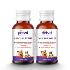 Calcium Syrup with Calcium, Phosphorus, Vitamin D3 & B12 For Dog Stronger Bones, Teeth & Growth in Pet For All Age Group – 100ml (Pack Of 2)